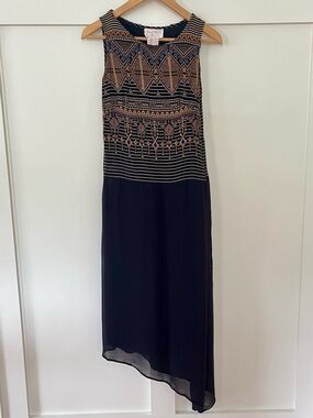 Authentic 90’s Vintage Rene Derhy Paris asymmetrical bias maxi dress